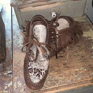 Authentic cowhide leather mocs